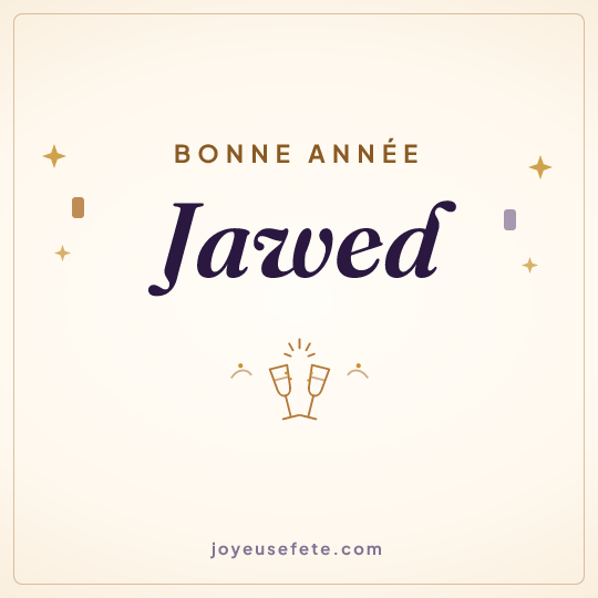 Image carrée « Bonne année Jawed » pour WhatsApp