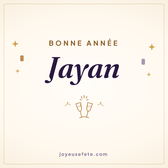 Image carrée « Bonne année Jayan » pour WhatsApp