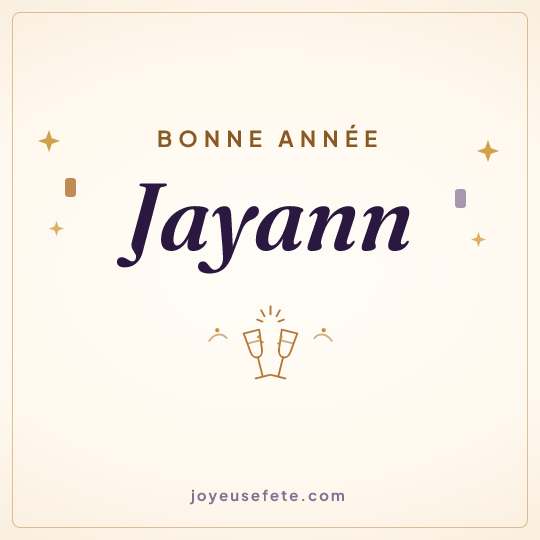 Image carrée « Bonne année Jayann » pour WhatsApp