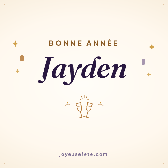 Image carrée « Bonne année Jayden » pour WhatsApp