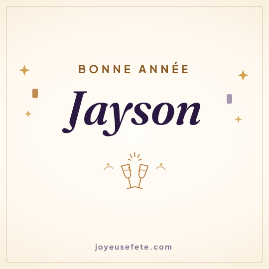 Image carrée « Bonne année Jayson » pour WhatsApp