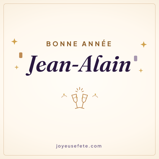 Image carrée « Bonne année Jean-Alain » pour WhatsApp