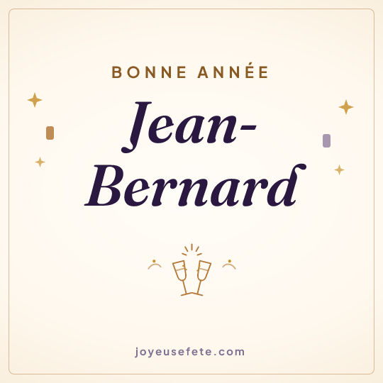 Image carrée « Bonne année Jean-Bernard » pour WhatsApp