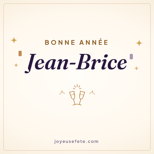 Image carrée « Bonne année Jean-Brice » pour WhatsApp
