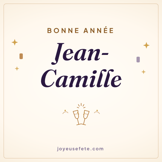 Image carrée « Bonne année Jean-Camille » pour WhatsApp