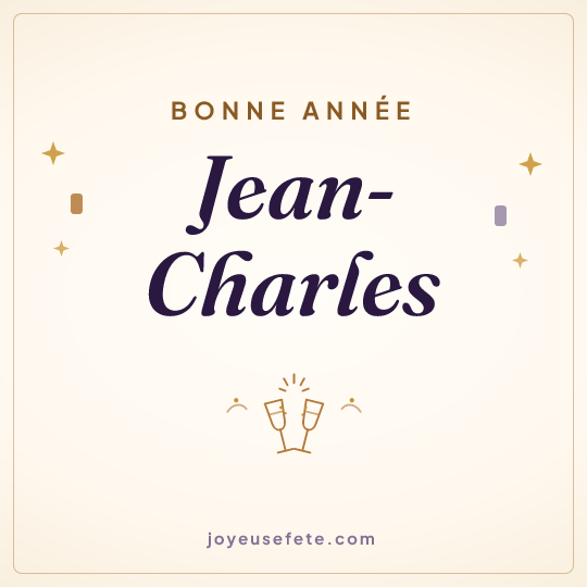 Image carrée « Bonne année Jean-Charles » pour WhatsApp