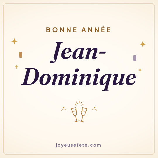 Image carrée « Bonne année Jean-Dominique » pour WhatsApp