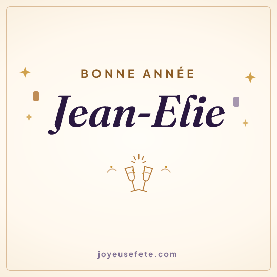 Image carrée « Bonne année Jean-Elie » pour WhatsApp