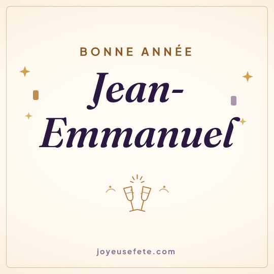 Image carrée « Bonne année Jean-Emmanuel » pour WhatsApp