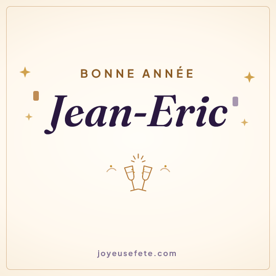 Image carrée « Bonne année Jean-Eric » pour WhatsApp