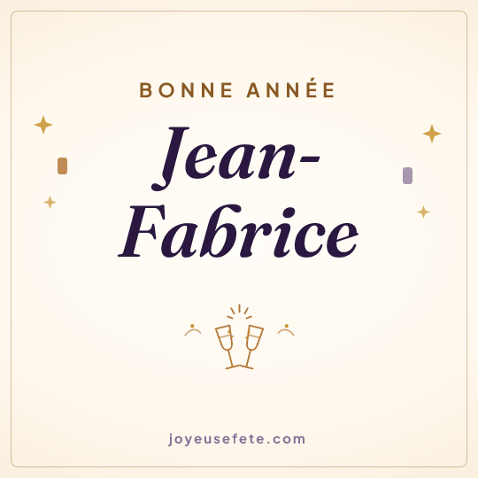 Image carrée « Bonne année Jean-Fabrice » pour WhatsApp