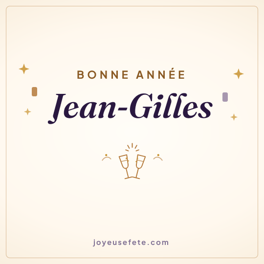 Image carrée « Bonne année Jean-Gilles » pour WhatsApp