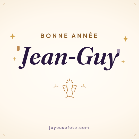 Image carrée « Bonne année Jean-Guy » pour WhatsApp