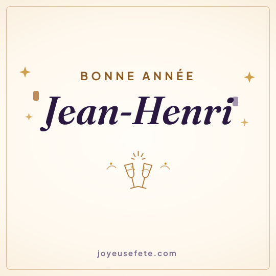 Image carrée « Bonne année Jean-Henri » pour WhatsApp