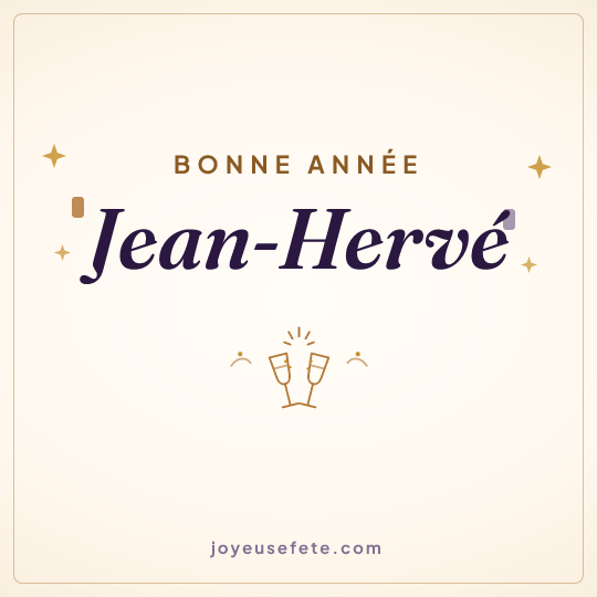 Image carrée « Bonne année Jean-Hervé » pour WhatsApp