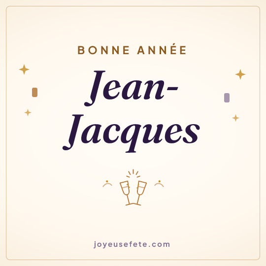 Image carrée « Bonne année Jean-Jacques » pour WhatsApp