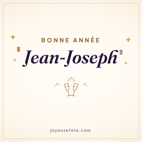 Image carrée « Bonne année Jean-Joseph » pour WhatsApp