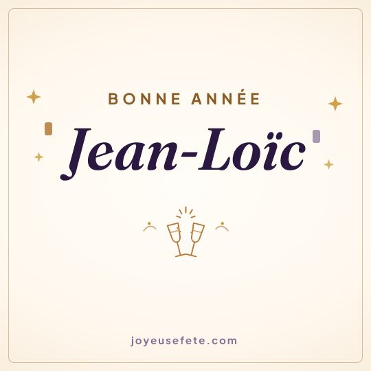 Image carrée « Bonne année Jean-Loïc » pour WhatsApp