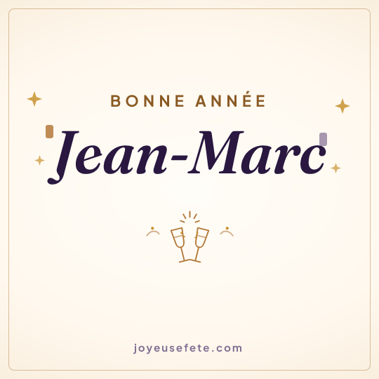 Image carrée « Bonne année Jean-Marc » pour WhatsApp