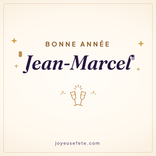 Image carrée « Bonne année Jean-Marcel » pour WhatsApp