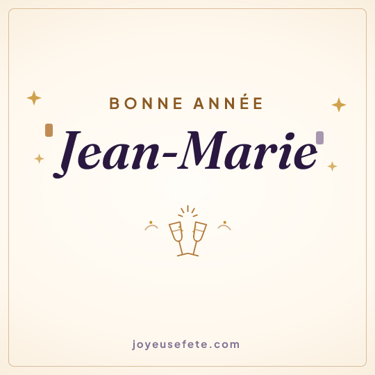 Image carrée « Bonne année Jean-Marie » pour WhatsApp