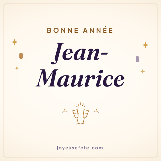 Image carrée « Bonne année Jean-Maurice » pour WhatsApp