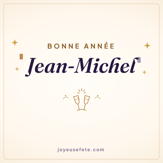 Image carrée « Bonne année Jean-Michel » pour WhatsApp