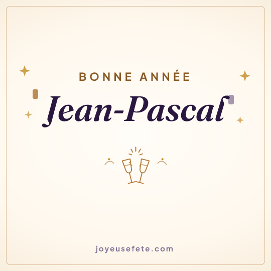 Image carrée « Bonne année Jean-Pascal » pour WhatsApp