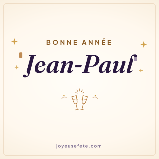Image carrée « Bonne année Jean-Paul » pour WhatsApp