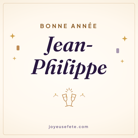 Image carrée « Bonne année Jean-Philippe » pour WhatsApp