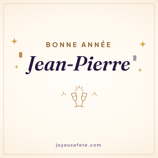 Image carrée « Bonne année Jean-Pierre » pour WhatsApp