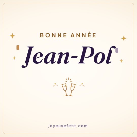 Image carrée « Bonne année Jean-Pol » pour WhatsApp