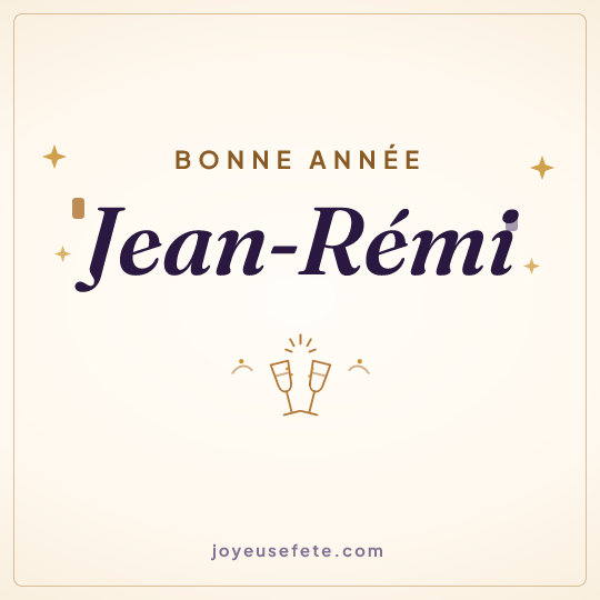 Image carrée « Bonne année Jean-Rémi » pour WhatsApp
