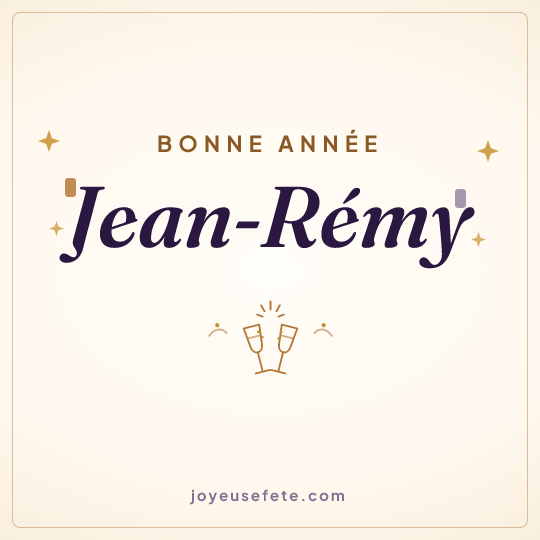 Image carrée « Bonne année Jean-Rémy » pour WhatsApp