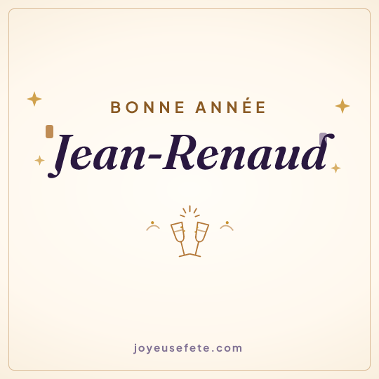 Image carrée « Bonne année Jean-Renaud » pour WhatsApp