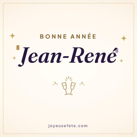 Image carrée « Bonne année Jean-René » pour WhatsApp