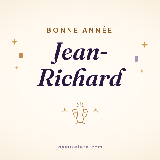 Image carrée « Bonne année Jean-Richard » pour WhatsApp