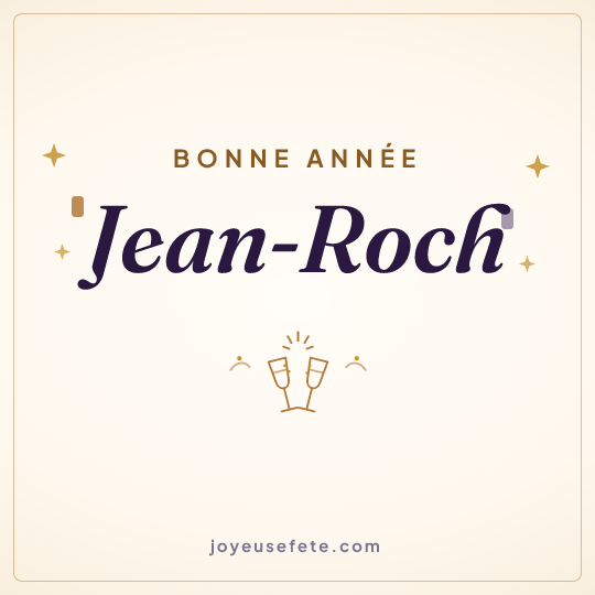 Image carrée « Bonne année Jean-Roch » pour WhatsApp