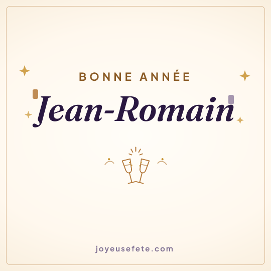 Image carrée « Bonne année Jean-Romain » pour WhatsApp