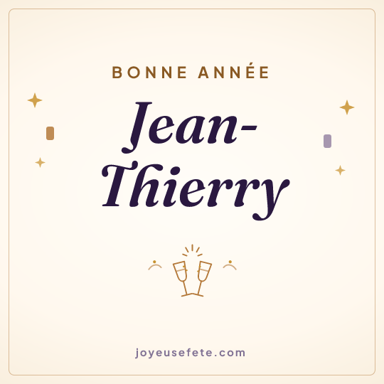 Image carrée « Bonne année Jean-Thierry » pour WhatsApp