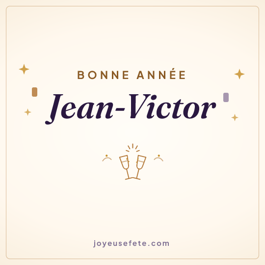Image carrée « Bonne année Jean-Victor » pour WhatsApp