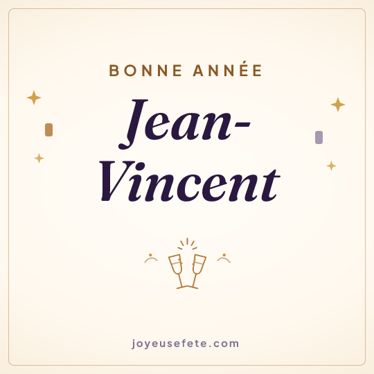 Image carrée « Bonne année Jean-Vincent » pour WhatsApp