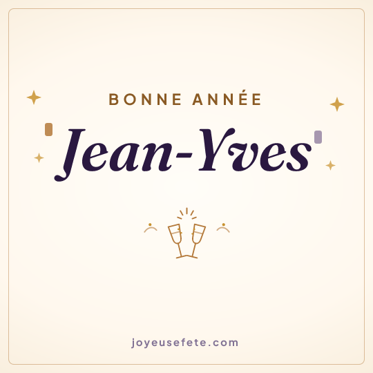 Image carrée « Bonne année Jean-Yves » pour WhatsApp