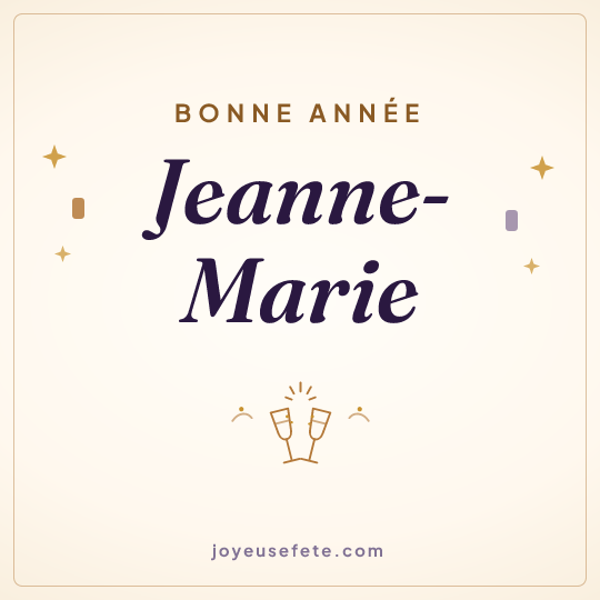 Image carrée « Bonne année Jeanne-Marie » pour WhatsApp