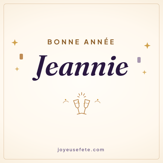Image carrée « Bonne année Jeannie » pour WhatsApp