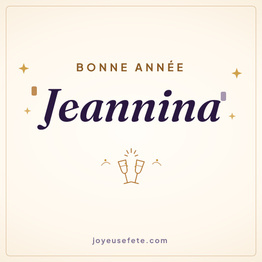 Image carrée « Bonne année Jeannina » pour WhatsApp