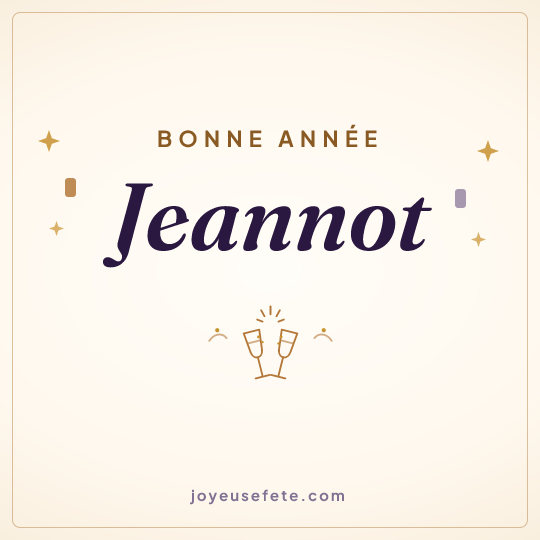 Image carrée « Bonne année Jeannot » pour WhatsApp