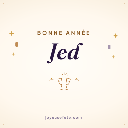 Image carrée « Bonne année Jed » pour WhatsApp