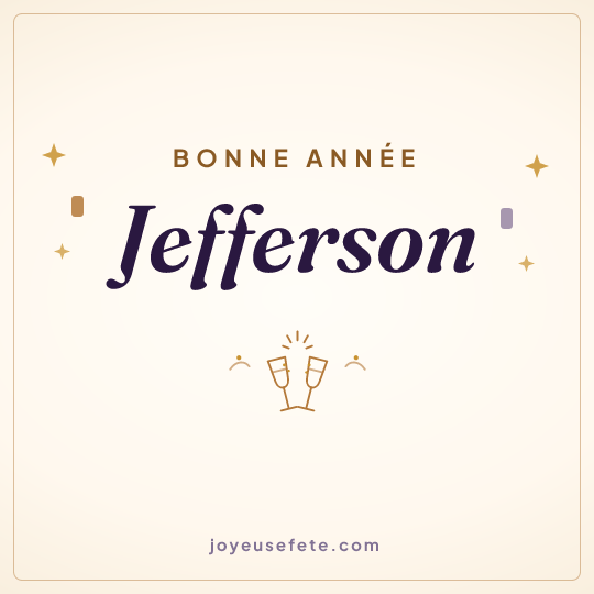 Image carrée « Bonne année Jefferson » pour WhatsApp
