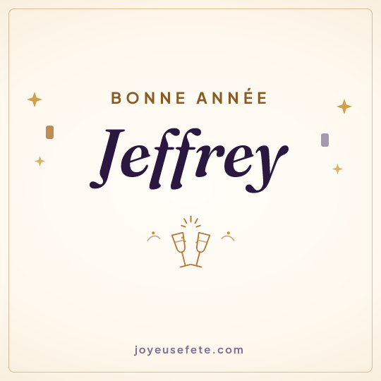Image carrée « Bonne année Jeffrey » pour WhatsApp